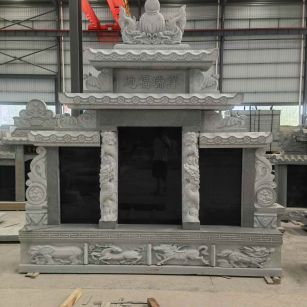 蚌埠 芝麻灰高档墓碑、土墓，一套也支持定做