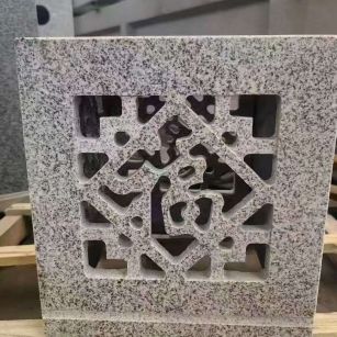 蚌埠 芝麻白花岗岩镂空雕花灯笼