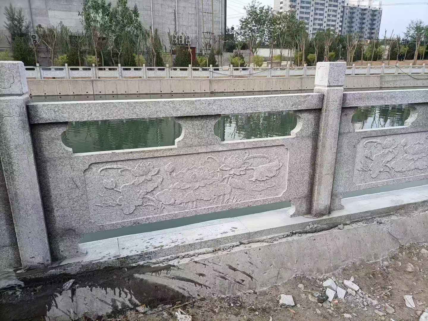 蚌埠 芙蓉白大花桥梁、河道，石材栏杆、围栏、护栏