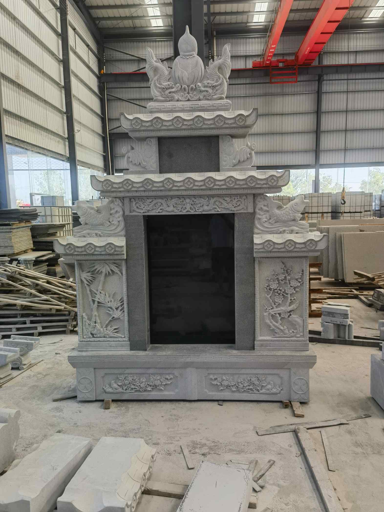 蚌埠 芝麻灰高档墓碑、土墓，一套也支持定做